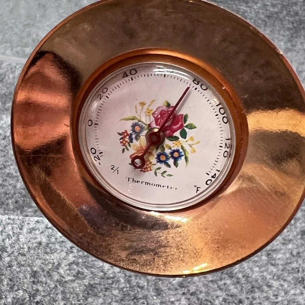 Admiral Cruises Emerald Seas Coppertone Frying Pan Thermometer 5.25